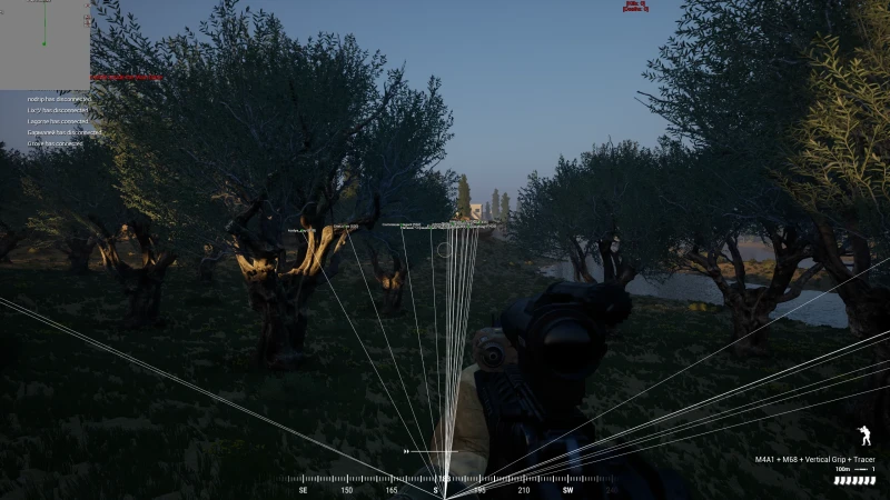 Squad ESP snaplines to players and FOB with tactical minimap overlay on PC